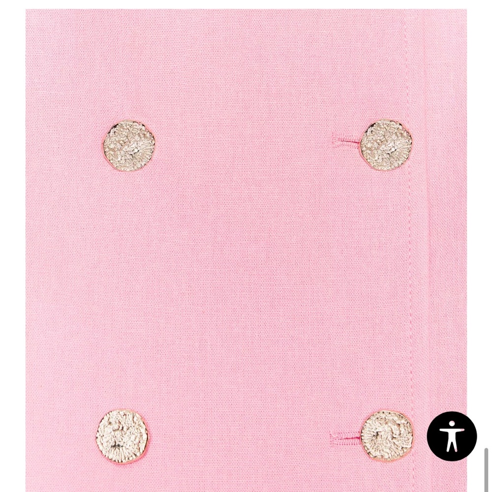Short Sleeve Double-breasted Blazer. Pink color. Size Medium - Picture 9 of 10